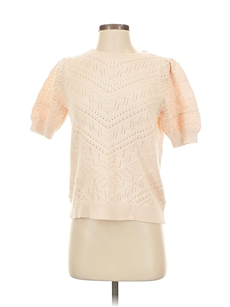 Pre-owned Ann Taylor Loft Pullover Sweater In White