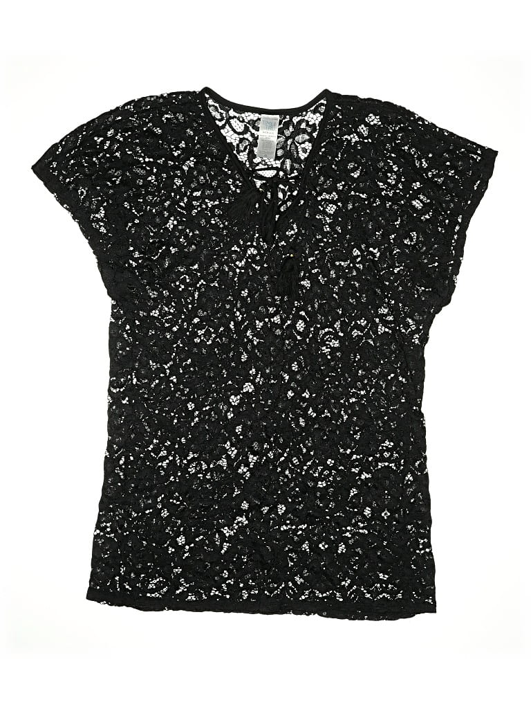 Pre-owned Time And Tru Swimsuit Cover Up In Black