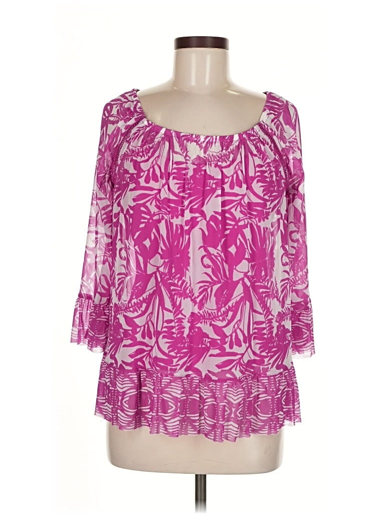 Pre-owned Inc International Concepts 3/4 Sleeve Blouse In Pink