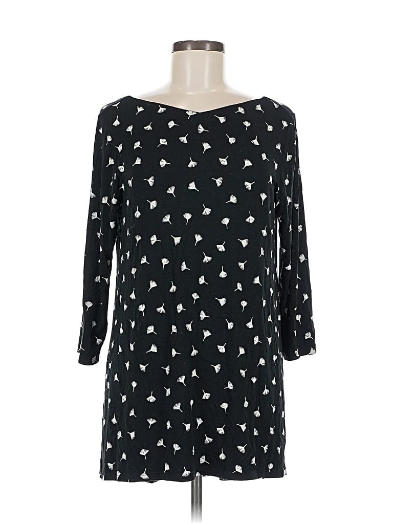 Pre-owned Jjill 3/4 Sleeve T-shirt In Black