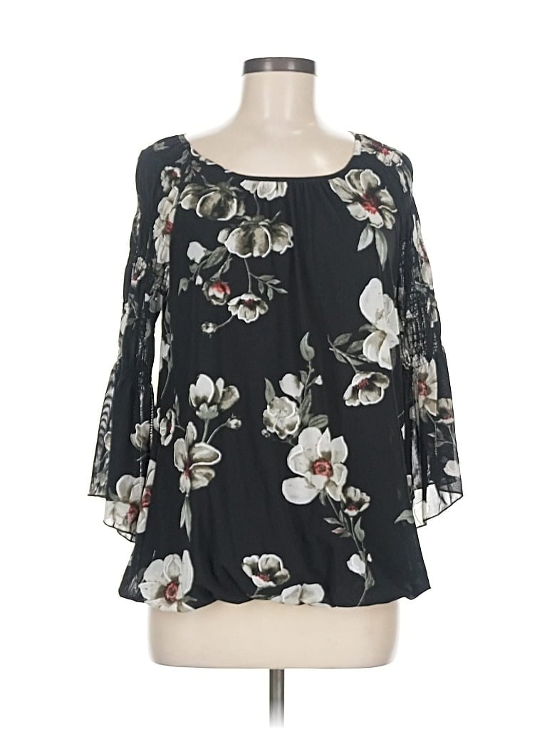 Pre-owned Ember 3/4 Sleeve Blouse In Black