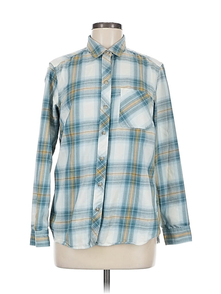 Pre-owned Eddie Bauer Long Sleeve Button Down Shirt In Blue