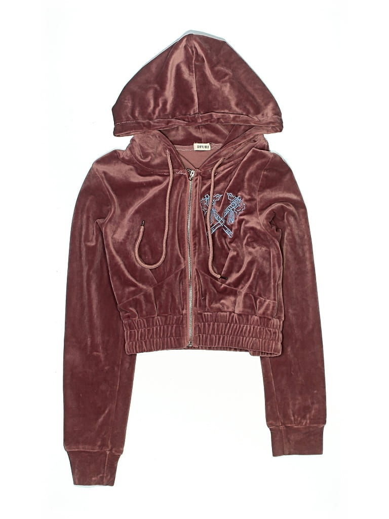 Pre-owned Assorted Brands Kids' Zip Up Hoodie In Burgundy