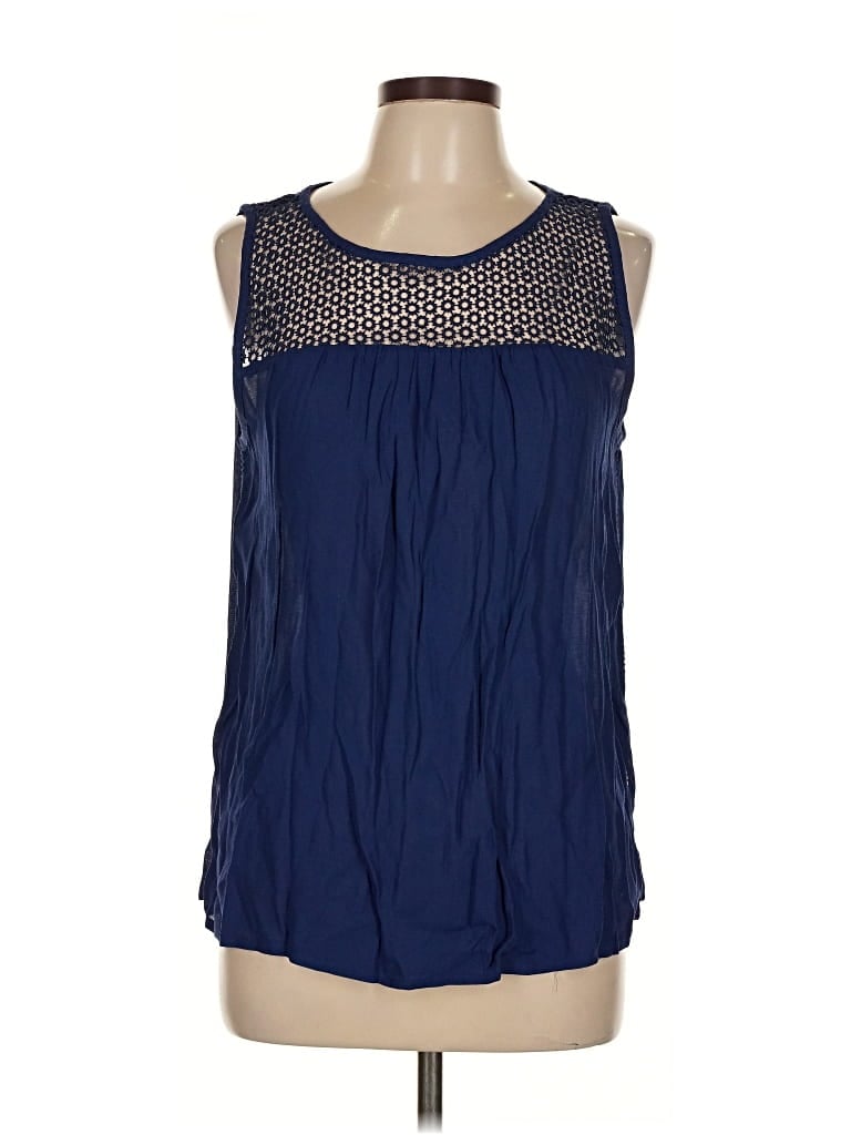 Pre-owned Zara Basic Sleeveless Blouse In Blue