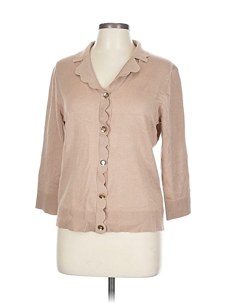 Pre-owned Cable & Gauge Cardigan Sweater In Brown