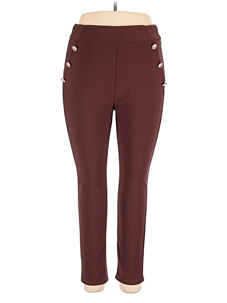Pre-owned Elizabeth & Nichole Active Pants In Burgundy