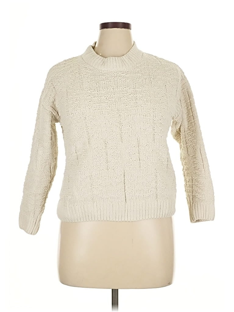 Pre-owned Assorted Brands Turtleneck Sweater In White