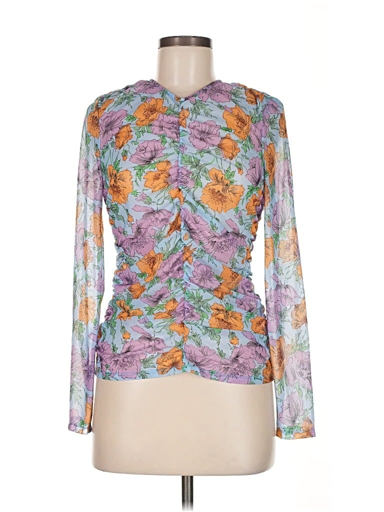 Pre-owned Veronica Beard Long Sleeve Blouse In Purple