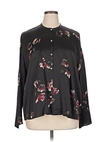 Vince. Long Sleeve Silk Top (view 1)