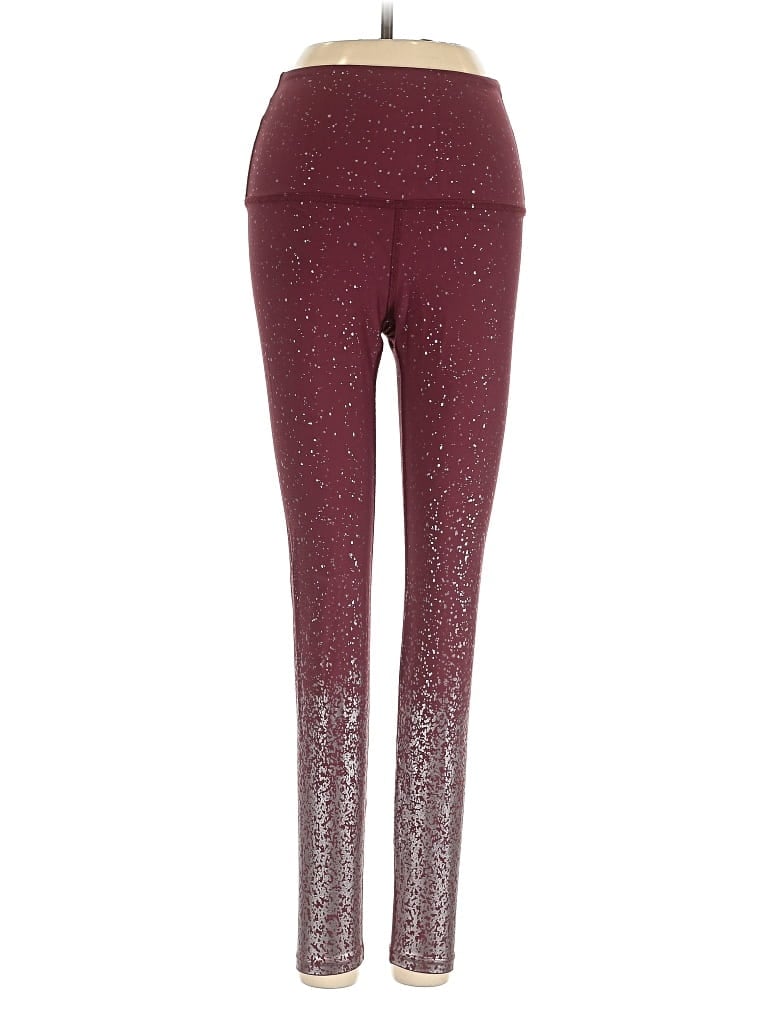 Pre-owned Beyond Yoga Active Pants In Burgundy