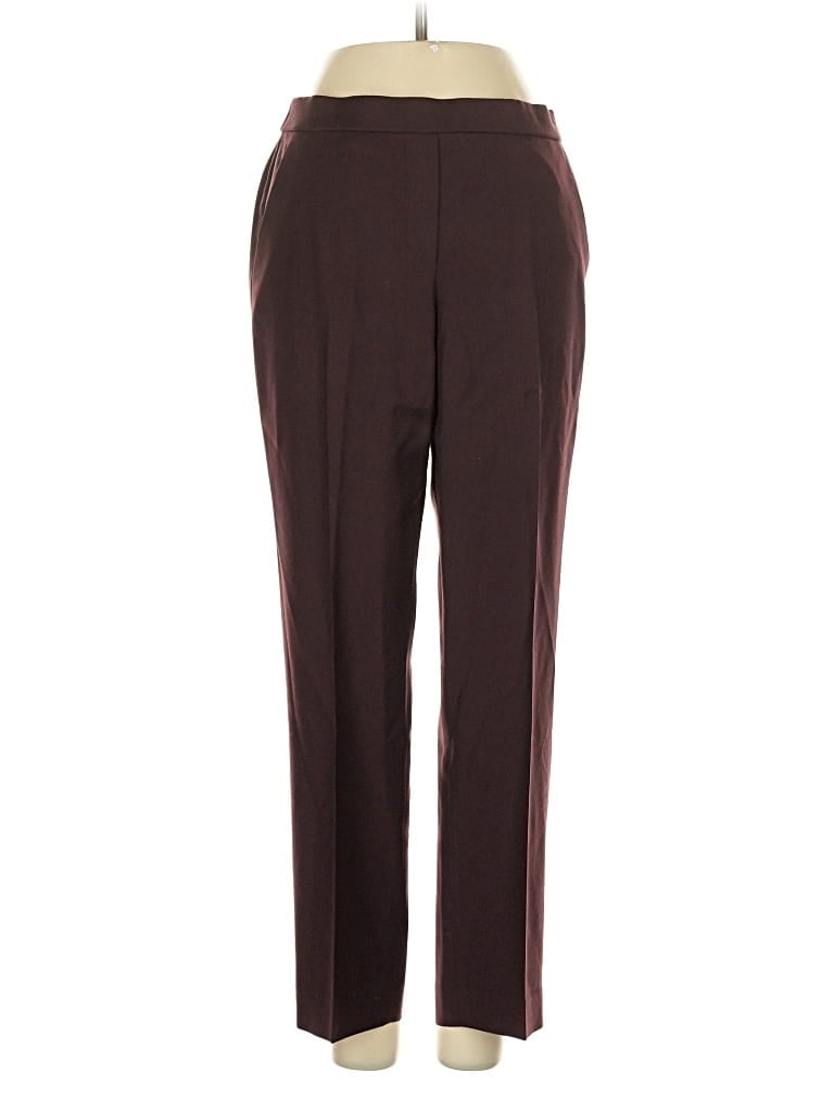 Pre-owned Theory Wool Pants In Burgundy