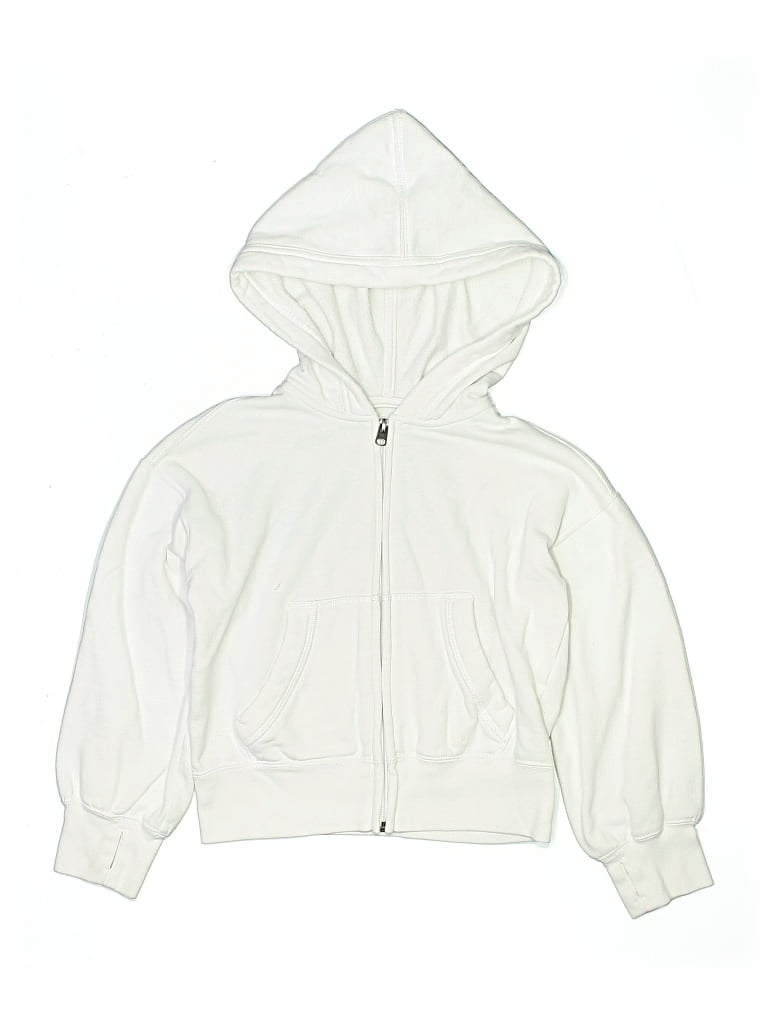 Pre-owned Abercrombie Kids' Zip Up Hoodie In White