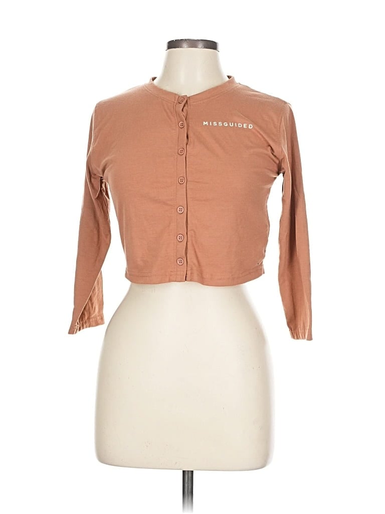 Pre-owned Missguided 3/4 Sleeve Blouse In Brown