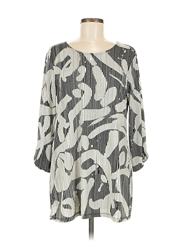 Pre-owned Alfani 3/4 Sleeve Blouse In Gray