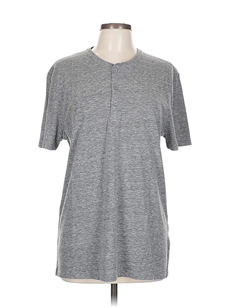 BANANA REPUBLIC Pre-owned Short Sleeve Henley Shirt In Gray