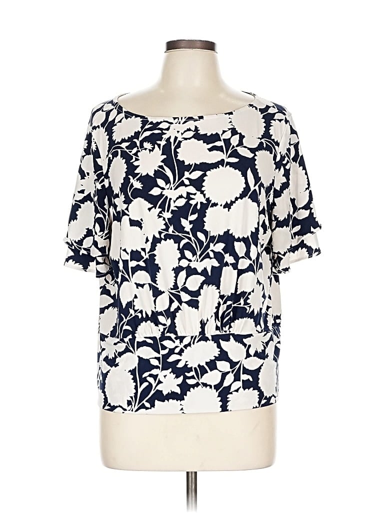 Pre-owned Ann Taylor Factory Short Sleeve Blouse In White