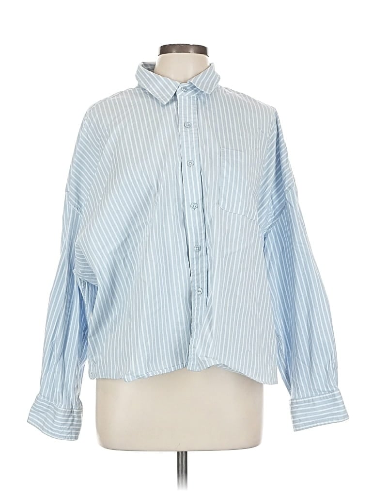 Pre-owned Weworewhat Long Sleeve Button Down Shirt In Blue