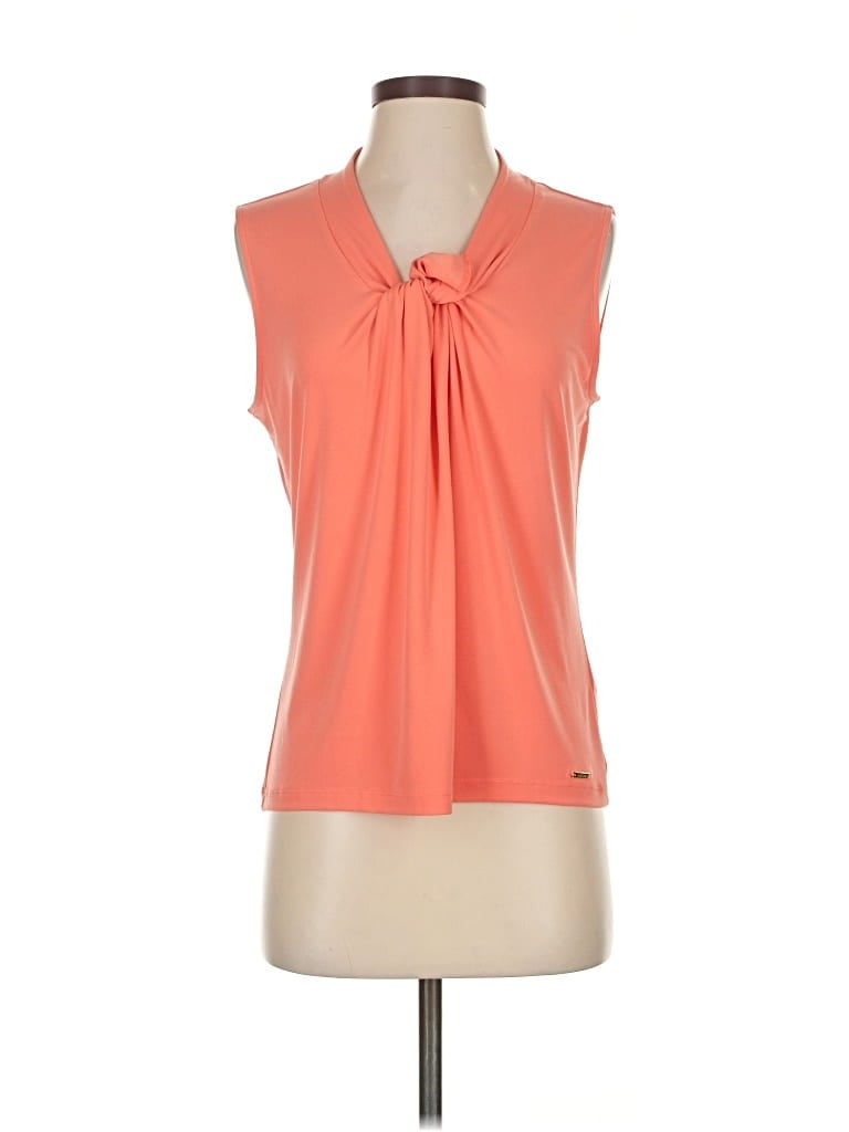 Pre-owned Calvin Klein Sleeveless Blouse In Orange