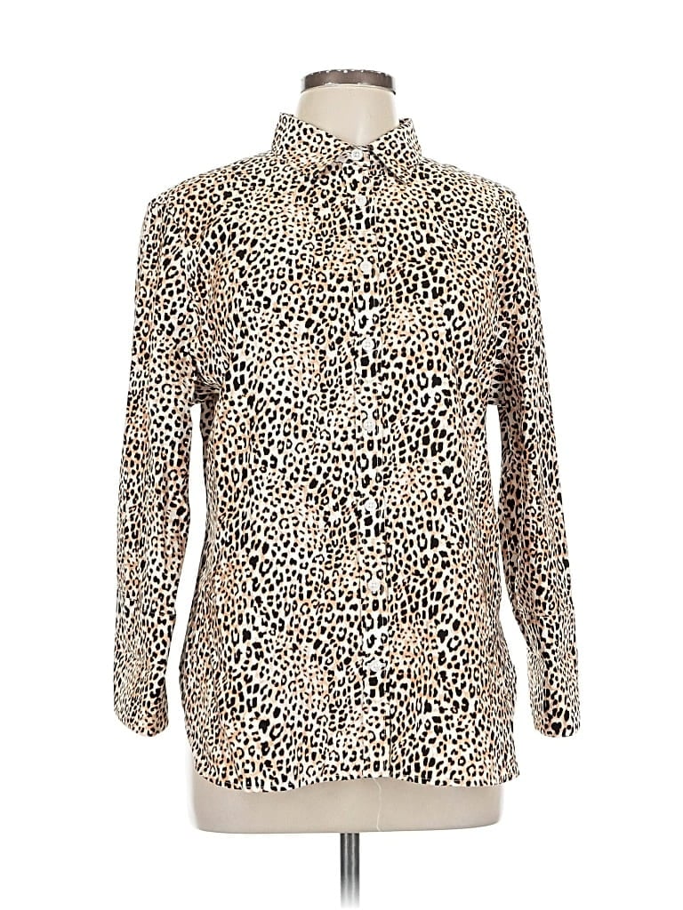 Pre-owned Chico's Long Sleeve Blouse In White