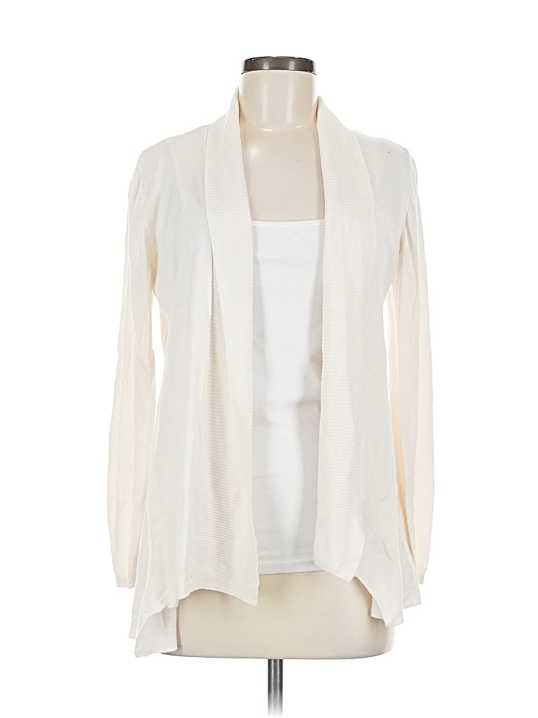 Pre-owned Ann Taylor Loft Outlet Cardigan Sweater In White