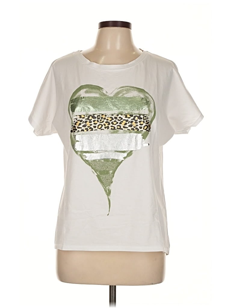 Pre-owned Unbranded Short Sleeve T-shirt In White