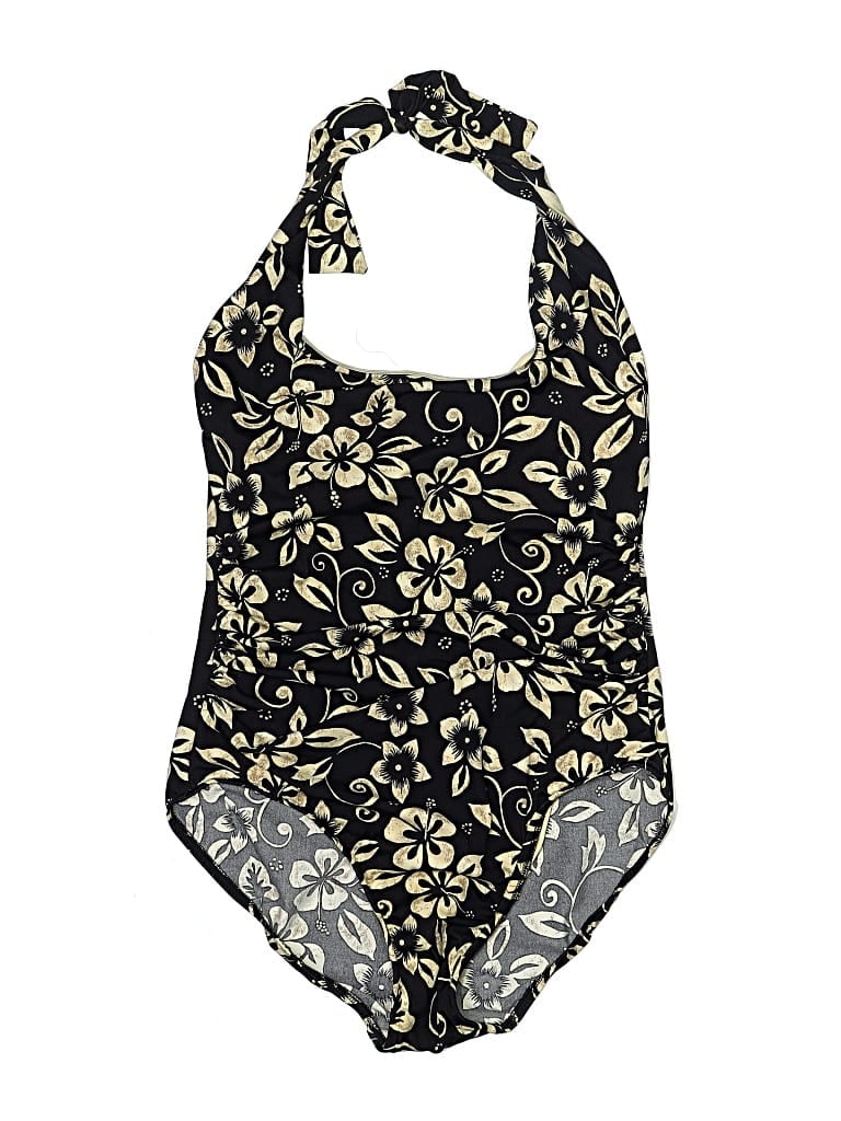 Pre-owned Lands' End One Piece Swimsuit In Black