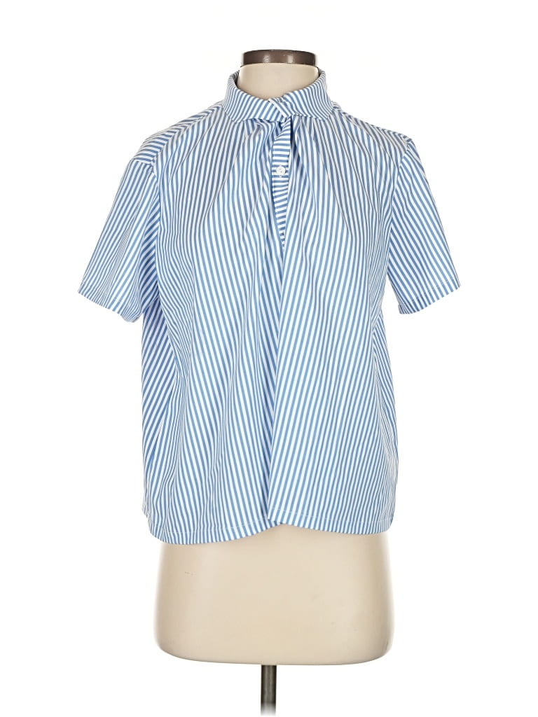 Pre-owned Tuckernuck Short Sleeve Blouse In Blue