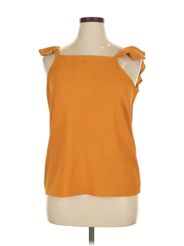 NINE WEST Pre-owned Sleeveless Top Orange One Shoulder Neckline Tops