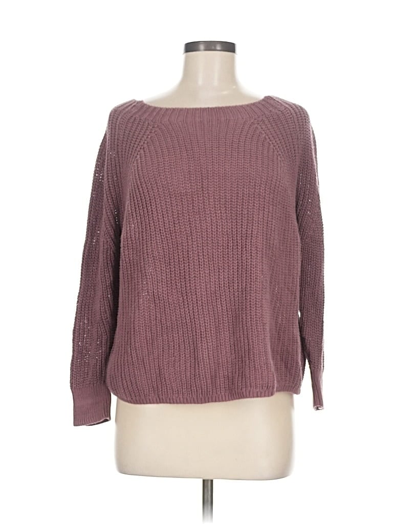 Pre-owned 360 Sweater Long Sleeve Top Burgundy Boatneck Tops