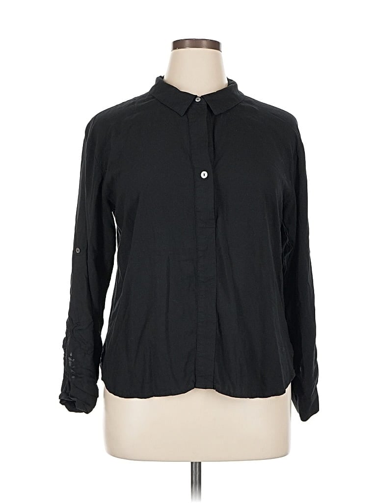 Pre-owned A New Day Long Sleeve Blouse In Black