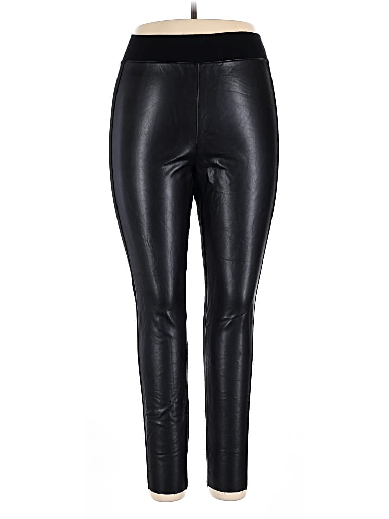 Pre-owned Splendid Faux Leather Pants In Black