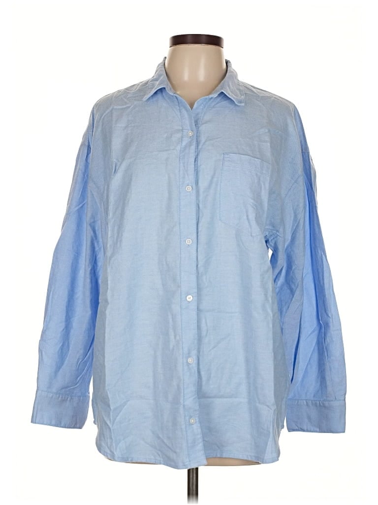 Old Navy Long Sleeve Button Down Shirt In Blue