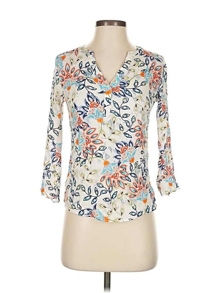 Pre-owned Daniel Rainn 3/4 Sleeve Blouse In White