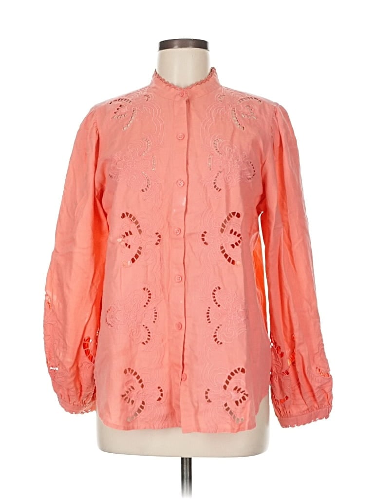 Pre-owned Chico's Long Sleeve Blouse In Orange