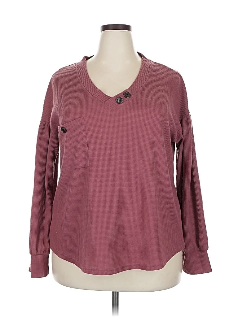 Pre-owned Assorted Brands Pullover Sweater In Burgundy