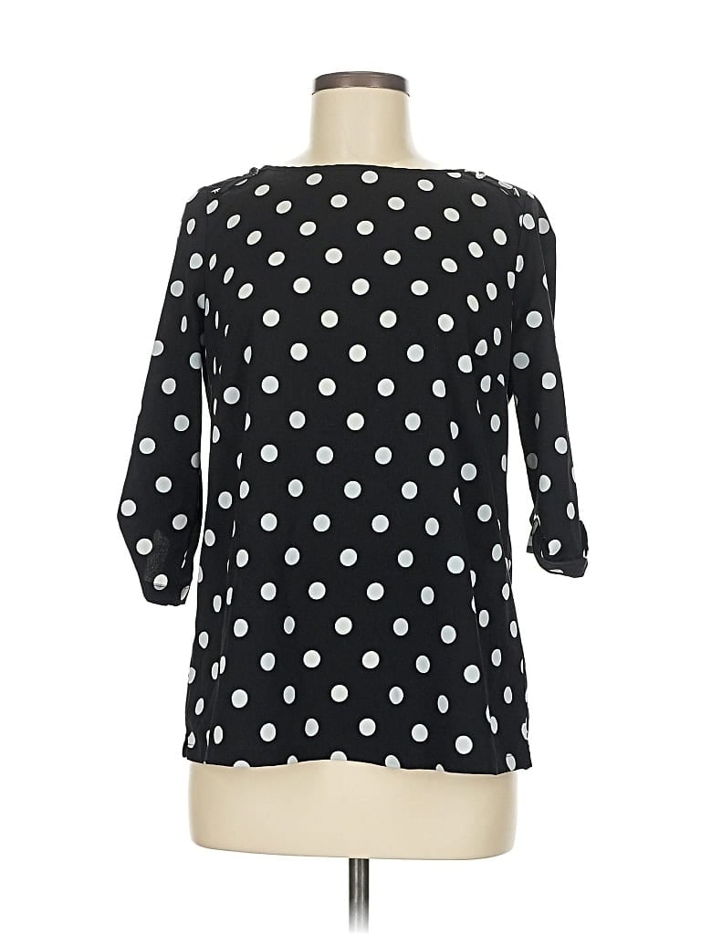 Pre-owned Assorted Brands 3/4 Sleeve Blouse In Black