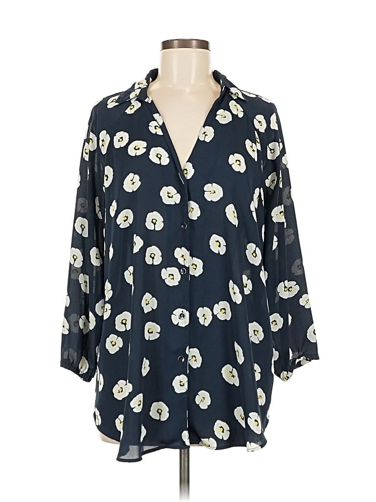 Pre-owned Cabi 3/4 Sleeve Blouse In Blue