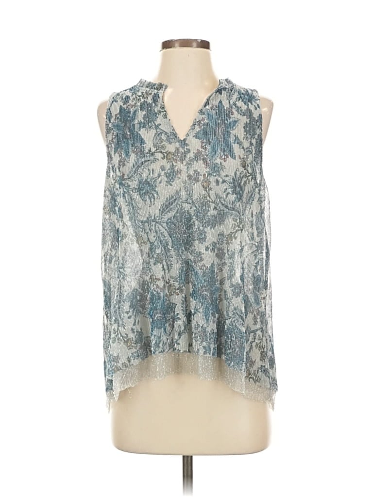 Pre-owned Vanessa Virginia Sleeveless Blouse In Blue