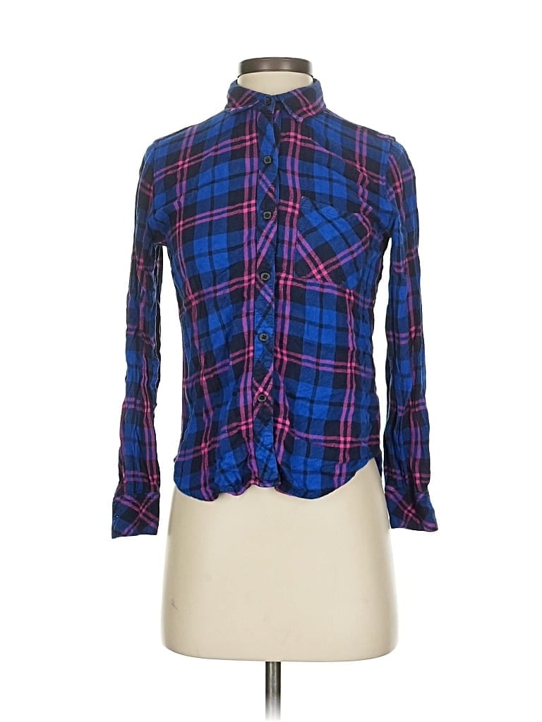 Pre-owned Rails Long Sleeve Blouse In Blue