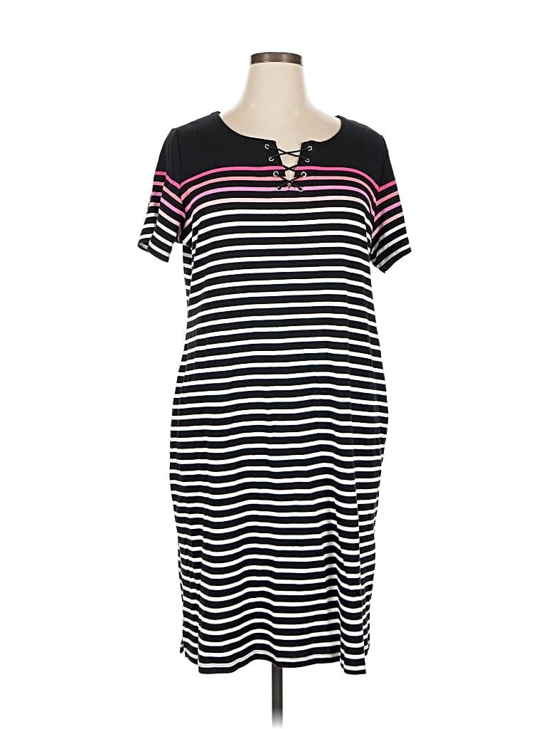 Pre-owned Karen Scott Sport Casual Dress In Black