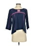 BCBGMAXAZRIA 100% Silk Blue 3/4 Sleeve Silk Top Size XS - photo 1