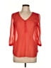 Kimchi Blue 100% Polyester Red 3/4 Sleeve Blouse Size M - photo 1