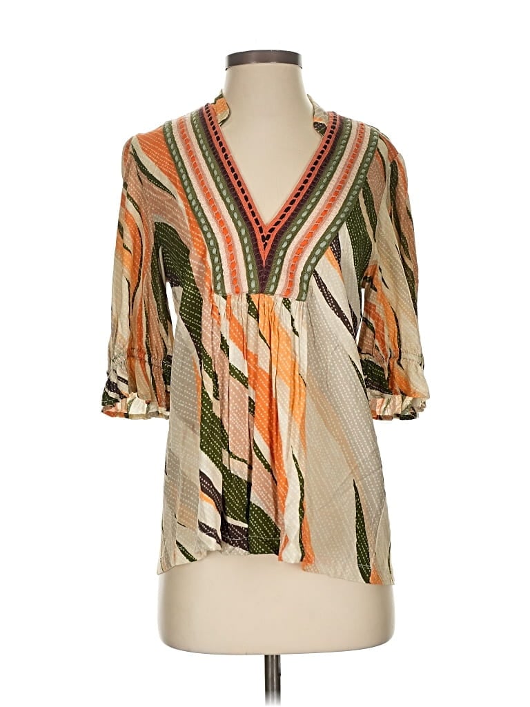 Pre-owned Blank London 3/4 Sleeve T-shirt In Brown