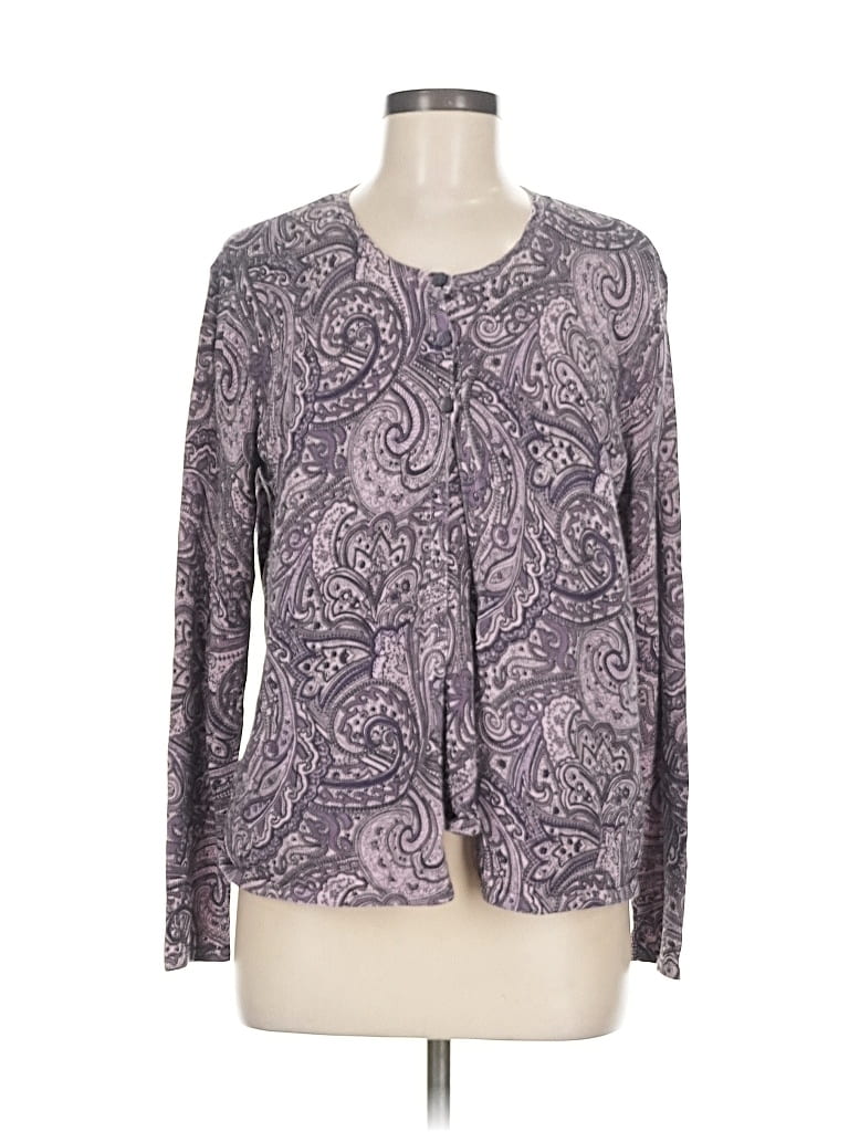 Pre-owned Koret Long Sleeve Blouse In Purple