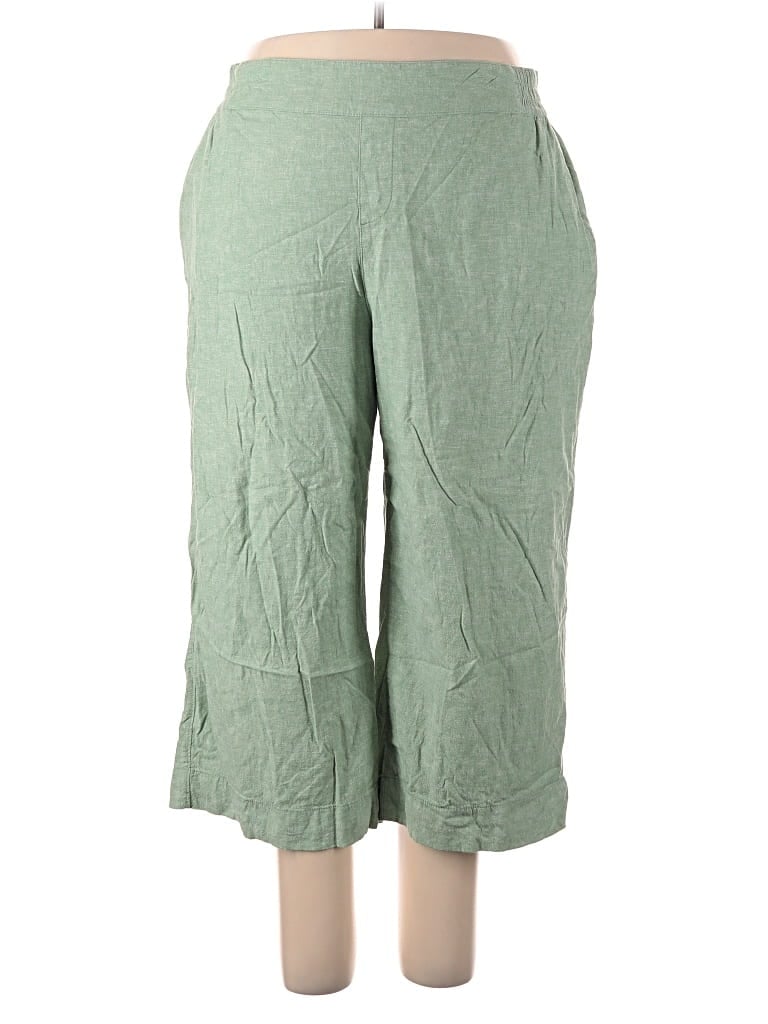 Pre-owned Lane Bryant Linen Pants In Green