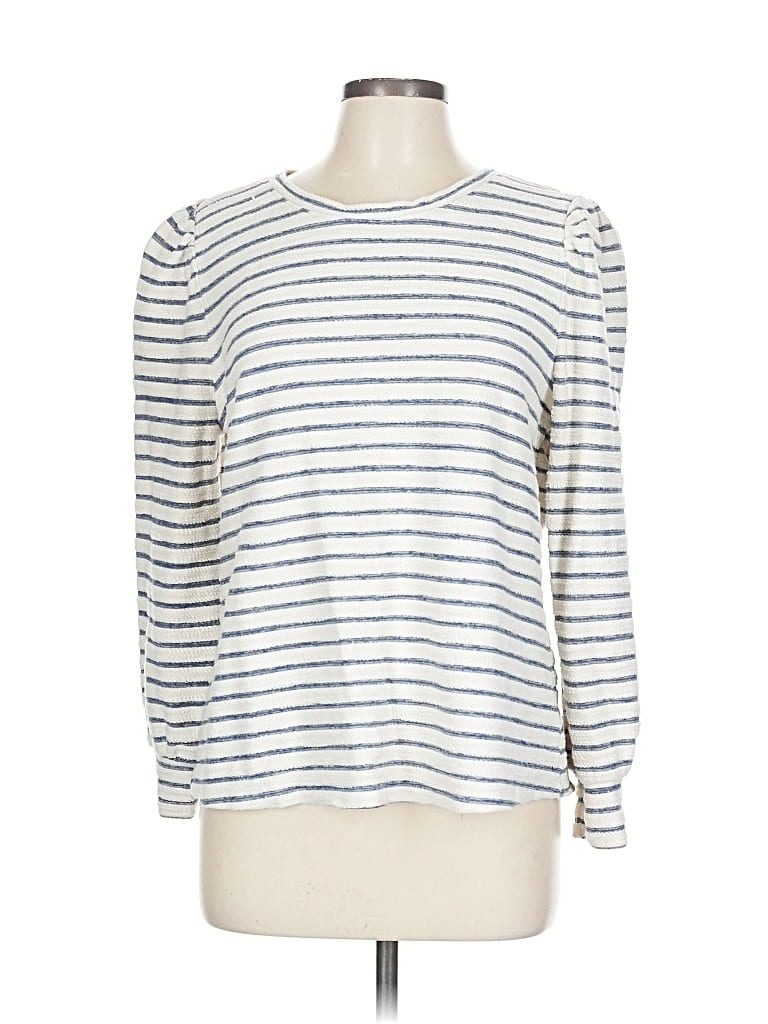 Pre-owned Nic + Zoe Pullover Sweater In Silver