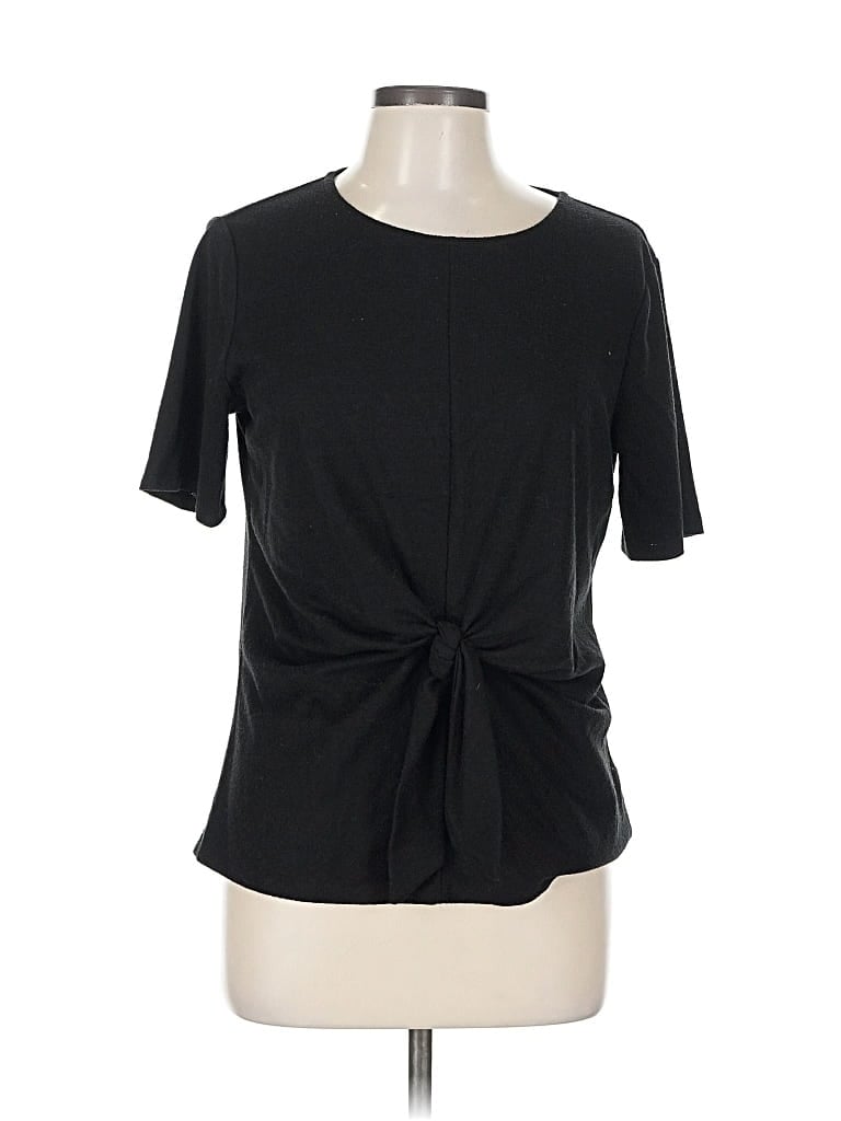 Pre-owned Popsugar Short Sleeve Top Black Keyhole Neckline Tops
