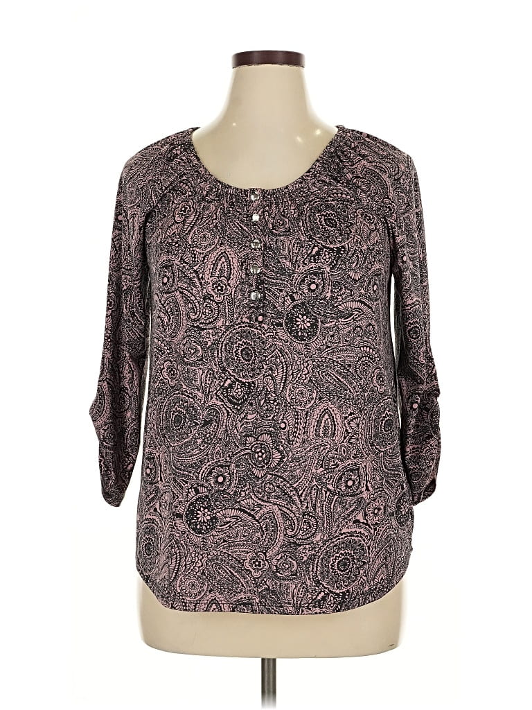 Pre-owned Michael Michael Kors 3/4 Sleeve Blouse In Brown