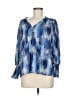 Aqua 100% Polyester Blue Long Sleeve Blouse Size M - photo 1
