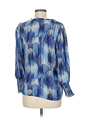 Aqua Long Sleeve Blouse (view 2)